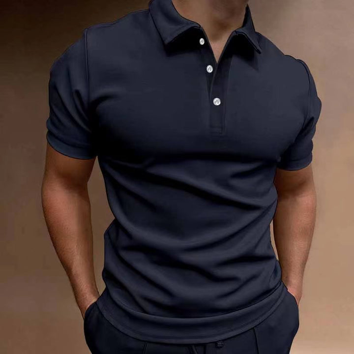 Men's performance polo shirt, short sleeve, moisture-wicking for active comfort & style.