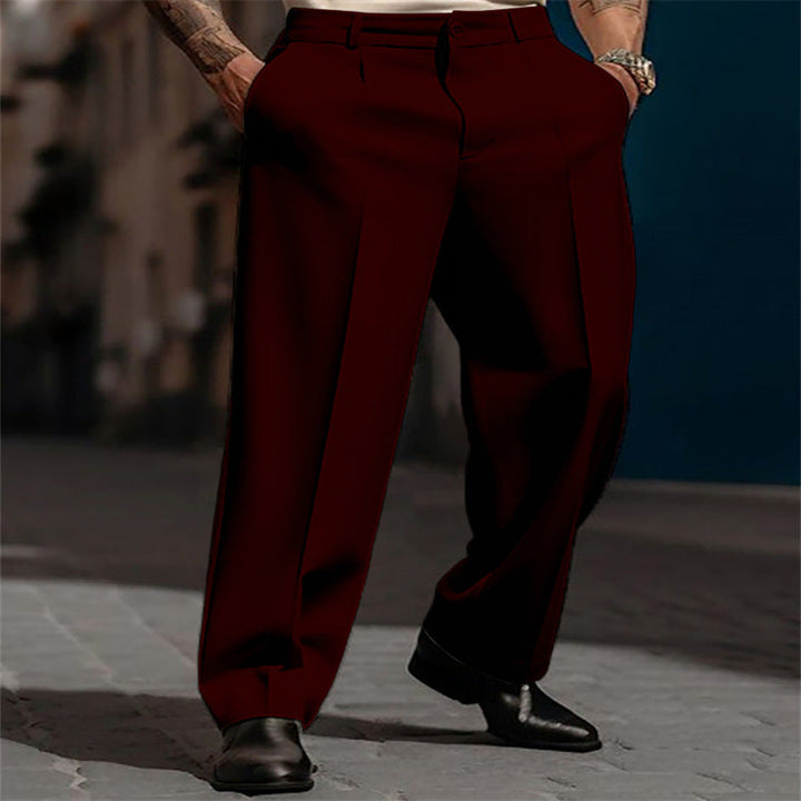 Men's classic high-waisted wide-leg pants, offering a sophisticated formal wear option.