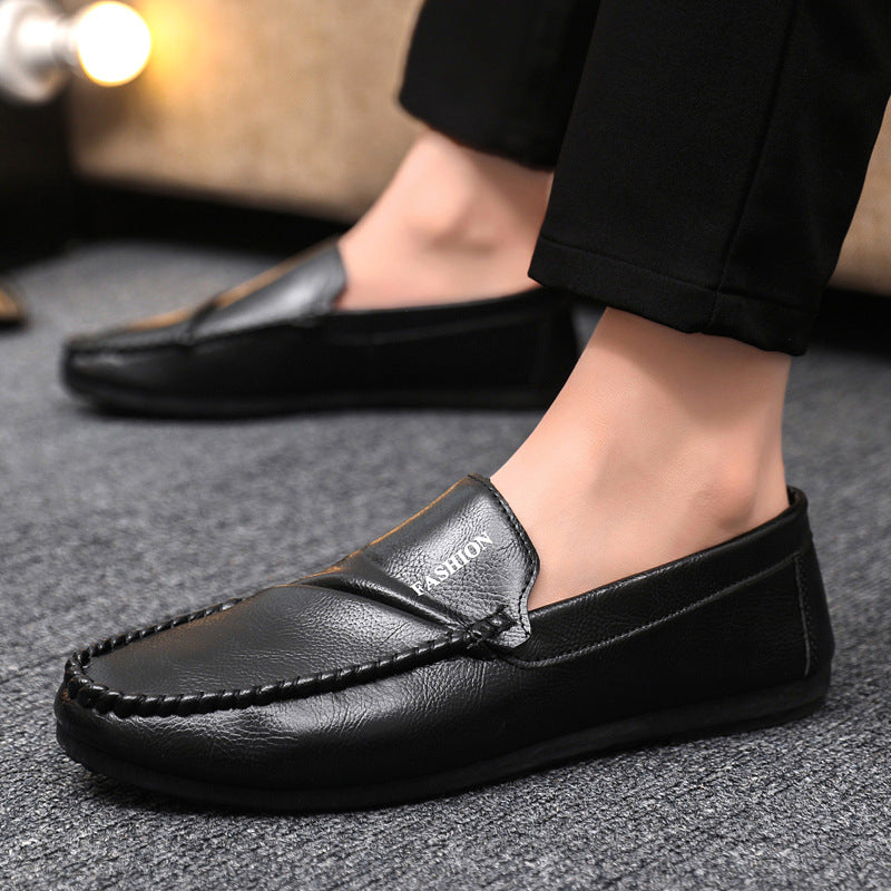 Hand-stitched men's driving moccasins, lightweight and comfortable footwear for a relaxed ride.