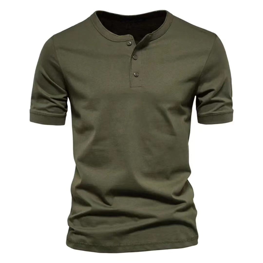 Classic men's short sleeve Henley top in a versatile, comfortable design.