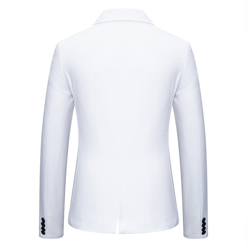 Elegant men's party wear blazer with contrasting lapels, a modern jacket for special events & formal occasions.