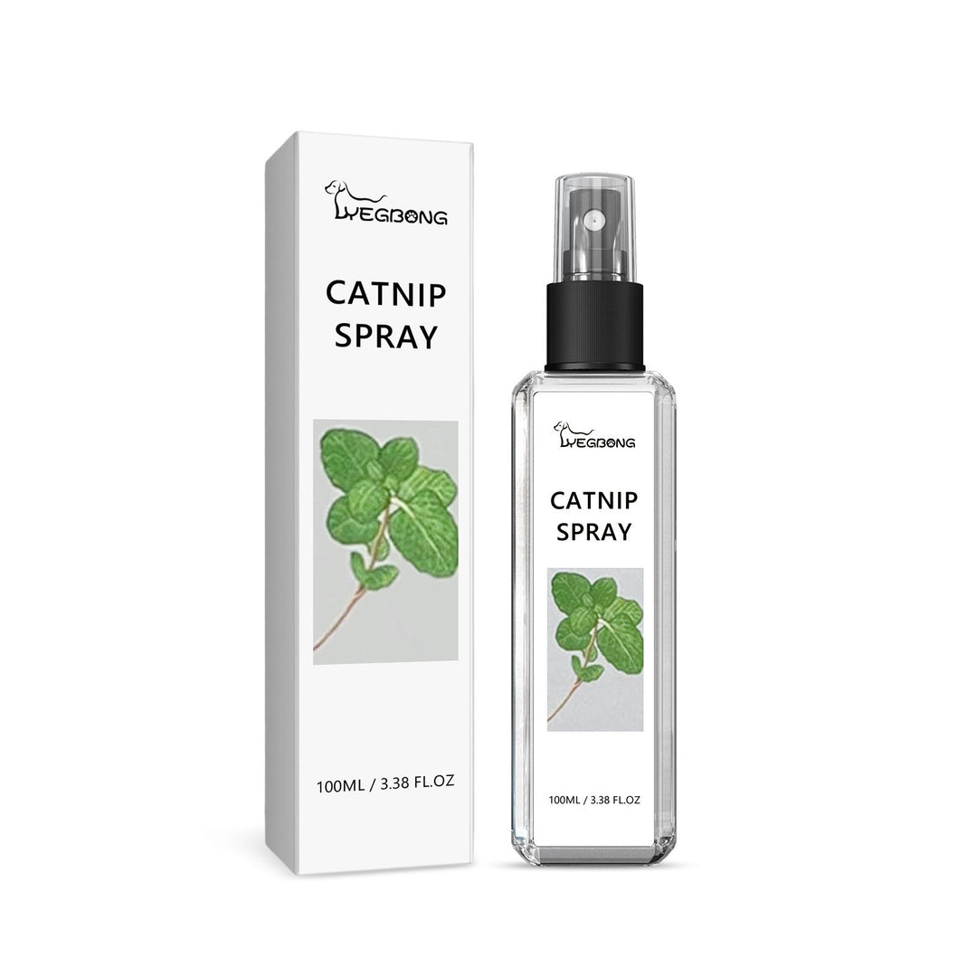 Bottle of Cat's Silvervine Spray, a natural feline care product for play, relaxation & stress relief.
