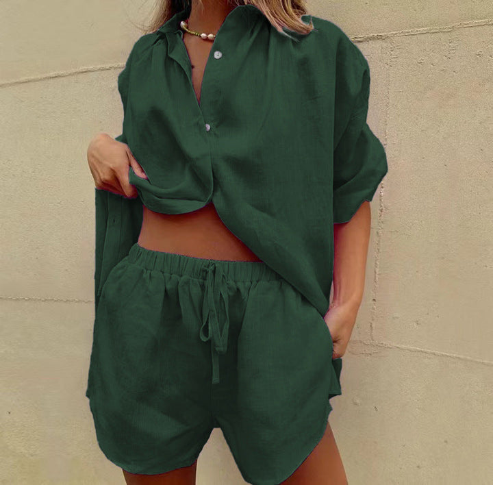 Versatile women's two-piece summer set, ideal for casual wear, beach, or vacation.