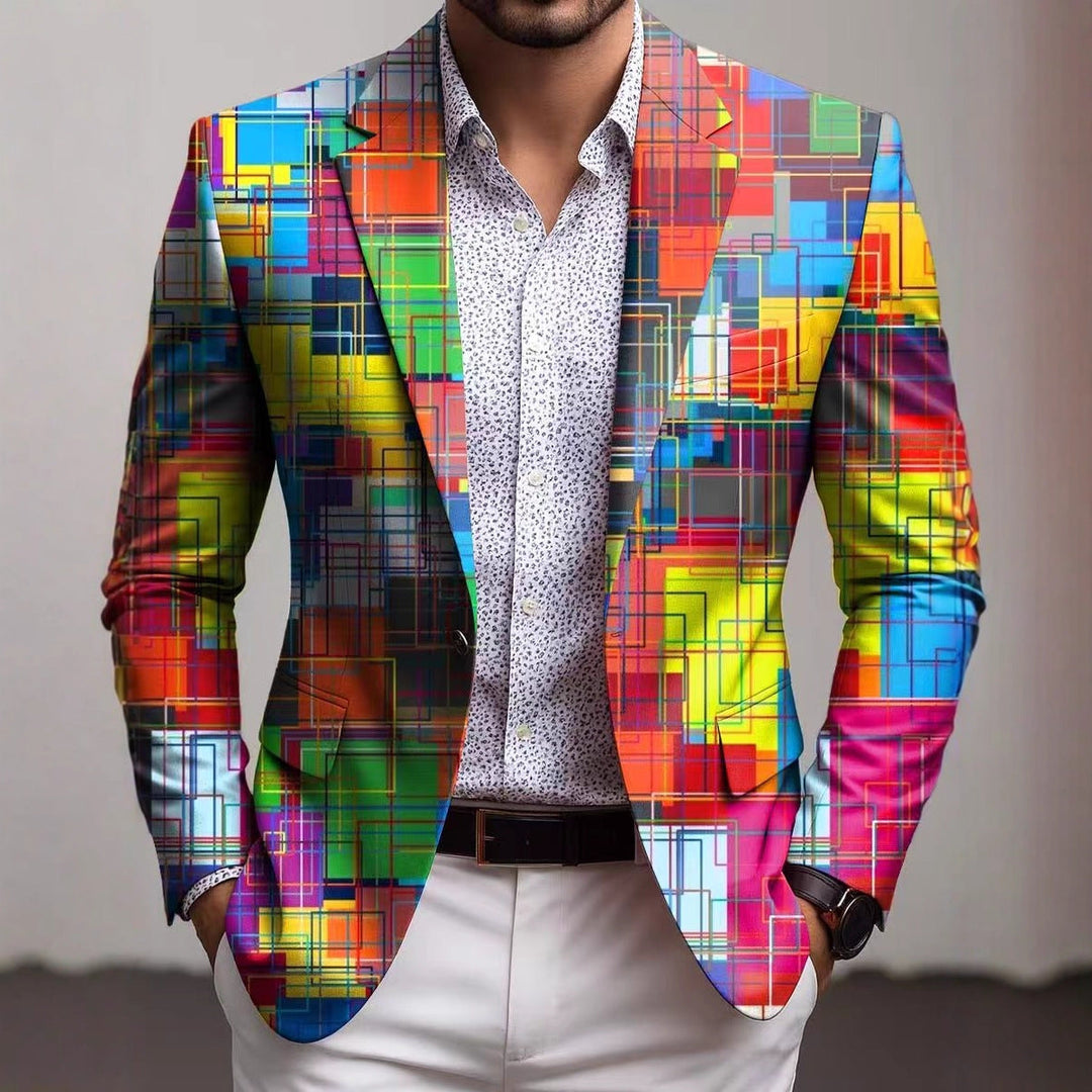Men's stylish slim fit blazer with chic pockets, ideal for modern office wear or smart casual events.