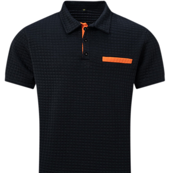 Versatile men's short sleeve polo shirt. Structured design for modern, smart casual, and everyday fashion.