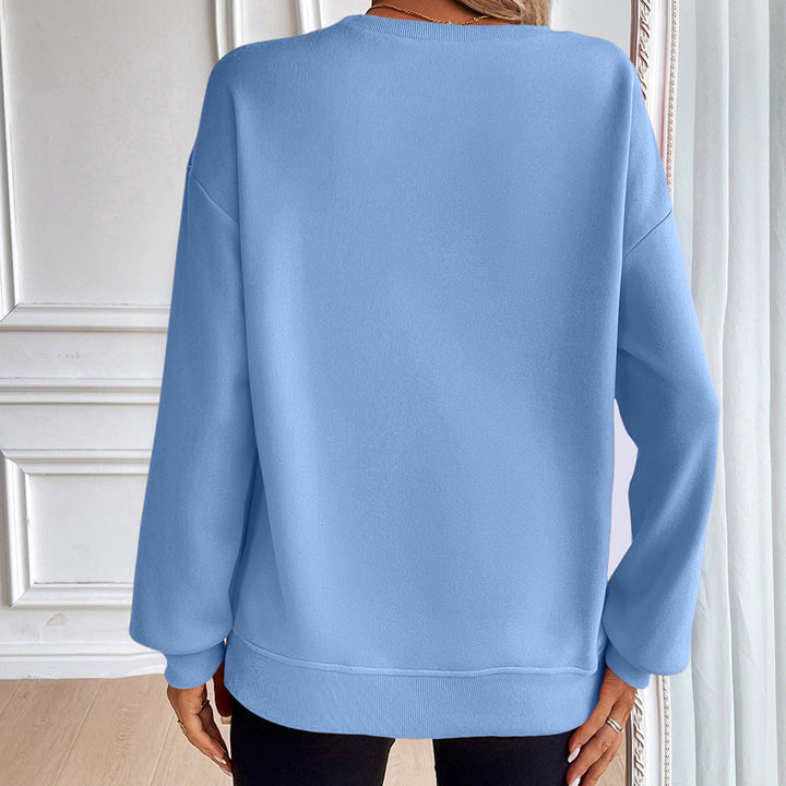 Cozy women's long-sleeve pullover, perfect for layering, offering a comfortable relaxed fit for any casual occasion.