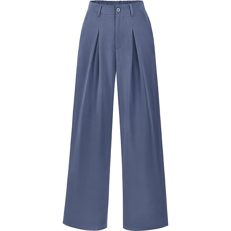 Stylish high waist pleated wide leg trousers, essential for a versatile and fashionable wardrobe.