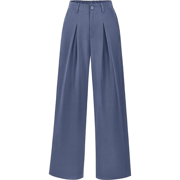 Stylish high waist pleated wide leg trousers, essential for a versatile and fashionable wardrobe.