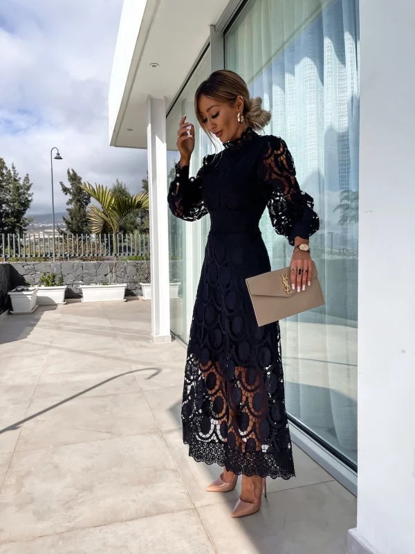 Women's formal long sleeve dress, an elegant party gown ideal for special occasions & sophisticated events.