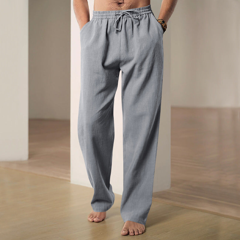 Lightweight men's lounge pants with a breathable fabric, elastic waistband, and practical side pockets.