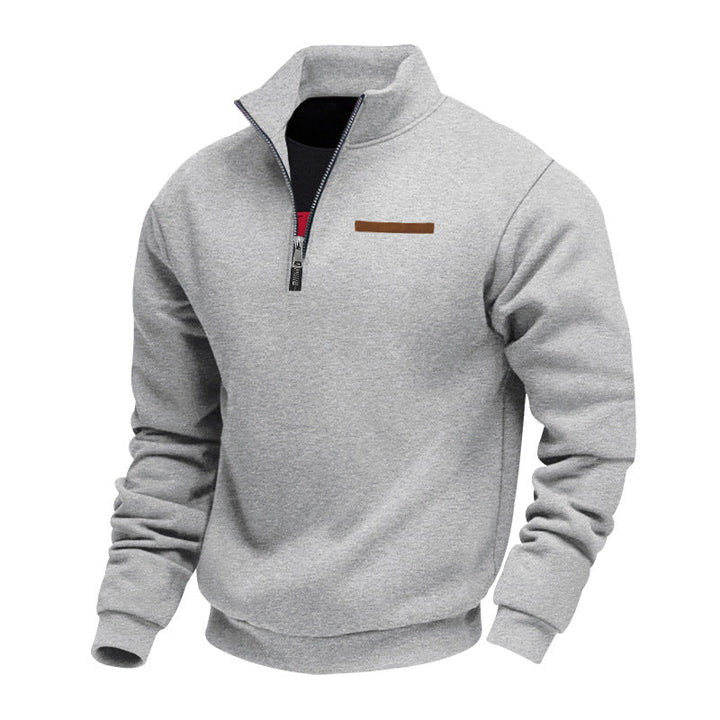 Casual men's athleisure half-zip pullover sweatshirt, suitable for everyday comfort & outdoor.