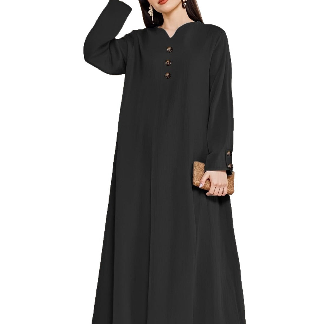 Long elegant women's maxi dress with button front. Stylish and versatile for summer, evening, or casual occasions.
