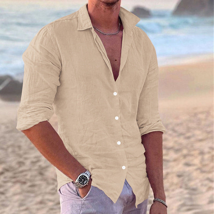 Stylish men's lightweight top. Casual button-down shirt for summer, vacation, and relaxed outings.