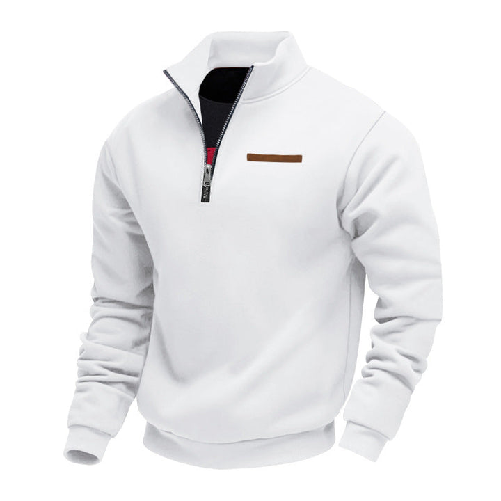 Ultra-comfortable men's half-zip pullover sweatshirt, a soft, warm choice for daily wear.