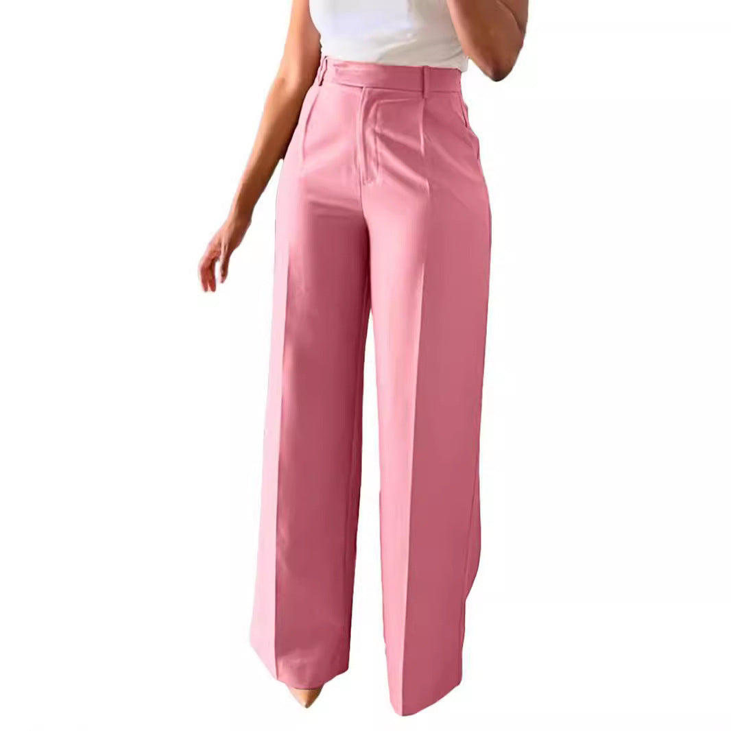 High waist, wide leg women's tailored pants for a sophisticated look & comfortable classic style.