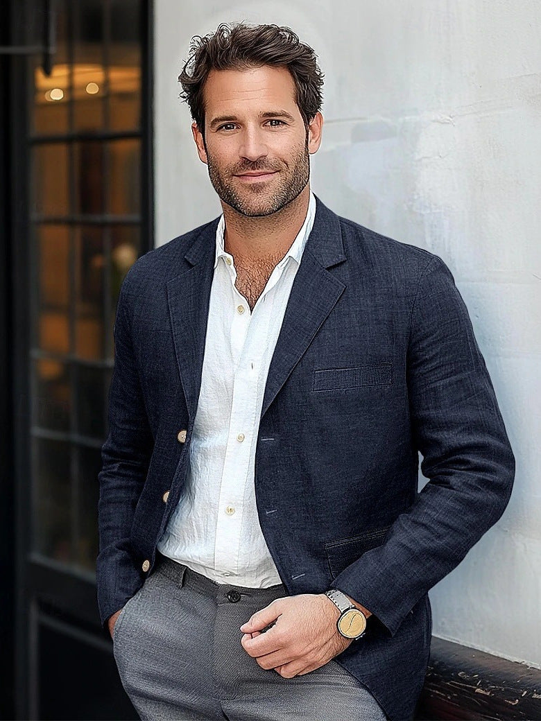 Smart casual men's blazer, a stylish jacket for spring & autumn fashion.