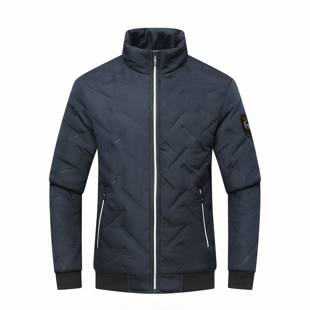 Classic men's quilted jacket in a sleek slim fit. Perfect for stylish casual fall & winter fashion and warmth.