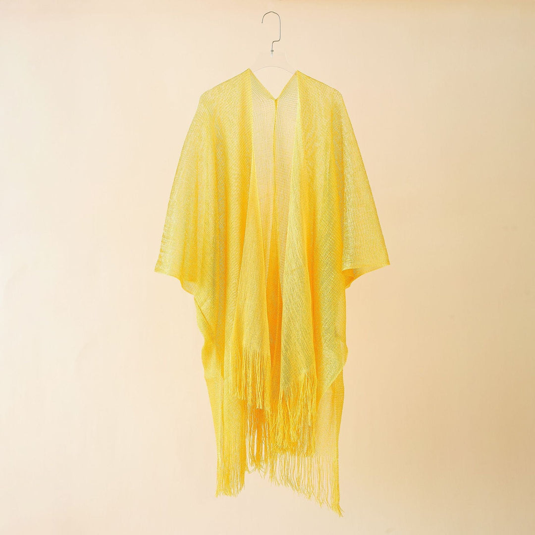 Stylish women's kimono with fringe, flowy and comfortable for effortless elegance.