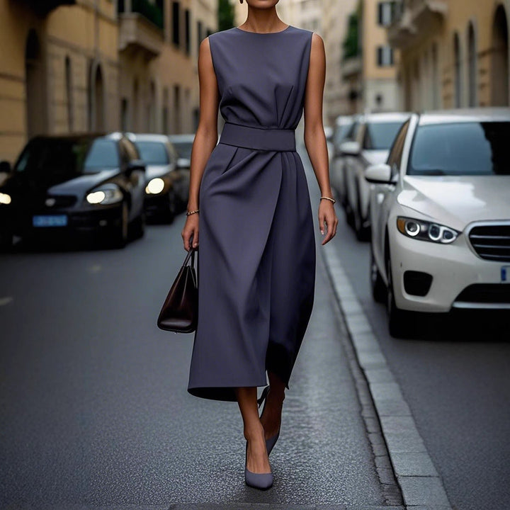 Women's elegant party dress: stunning draped maxi length with a figure-flattering slim waist.
