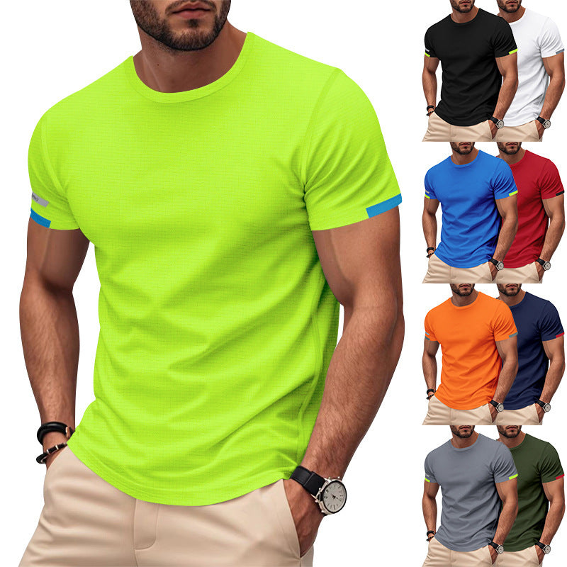 Men's breathable performance t-shirt, reflective accents for running & active lifestyle. Quick-dry comfort.