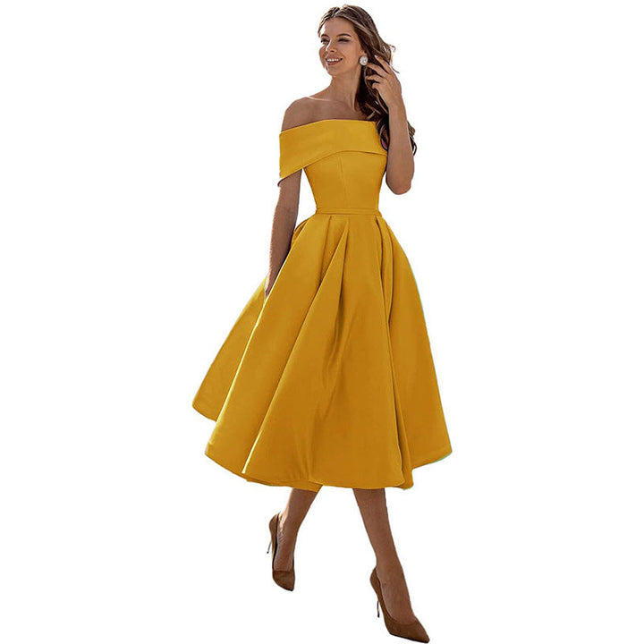 A versatile women's strapless elegant dress, perfect for making a statement at any special occasion party.