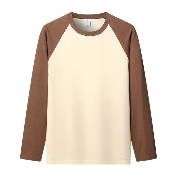 Versatile men's long sleeve raglan t-shirt, an essential comfort tee for casual outings & relaxed style.