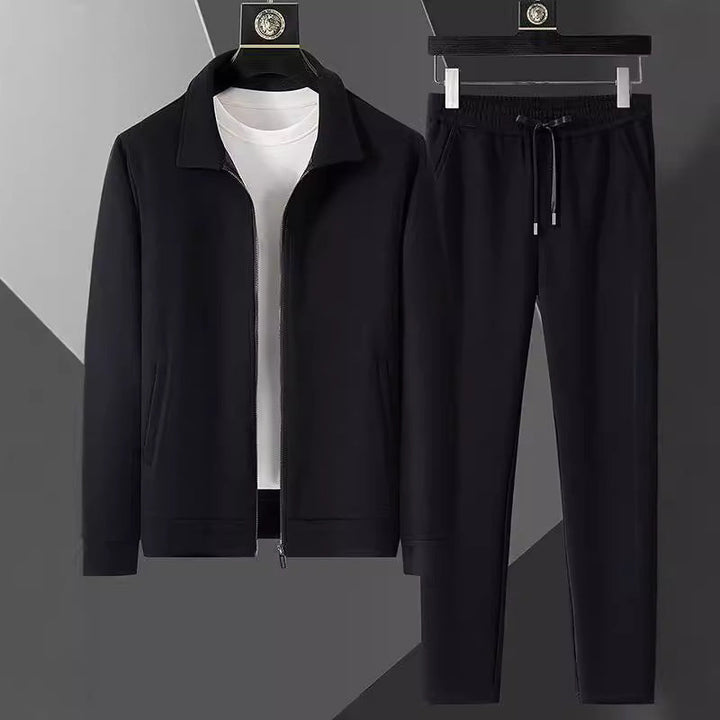 Men's activewear jogger set: comfortable track jacket and slim-fit jogger pants for sports & leisure.