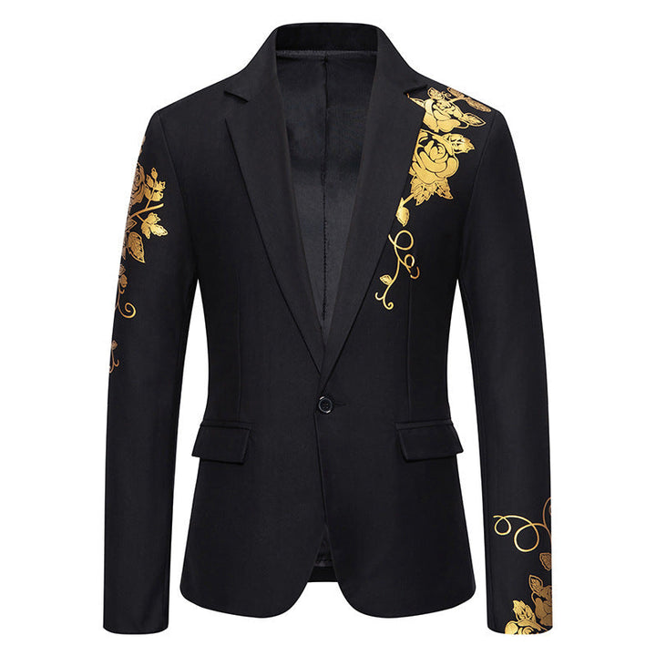 Tailored men's elegant floral pattern blazer, perfect for weddings, parties, and formal events.