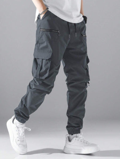 Durable men's cargo pants, relaxed fit, designed for urban exploration, comfort, and everyday utility.