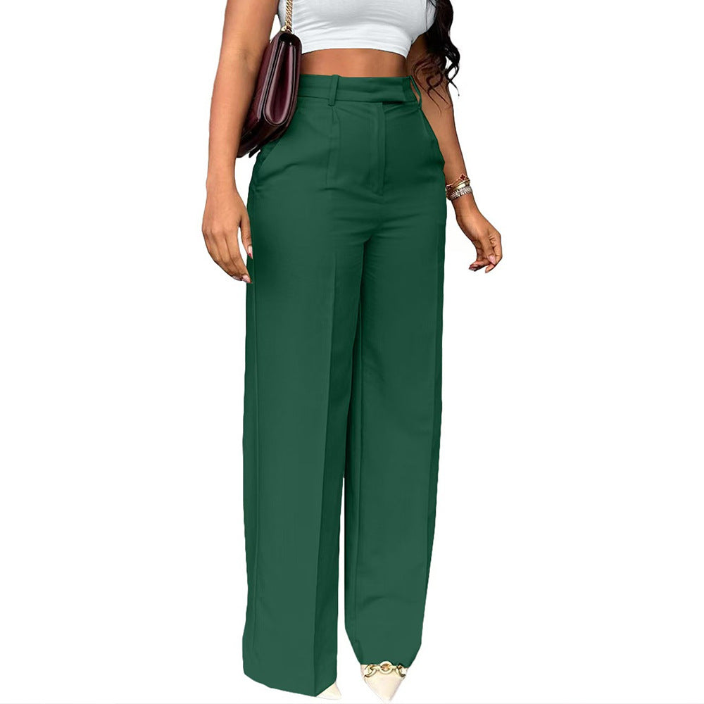 Fashionable high waist tailored wide leg trousers for women, a versatile & comfortable classic.