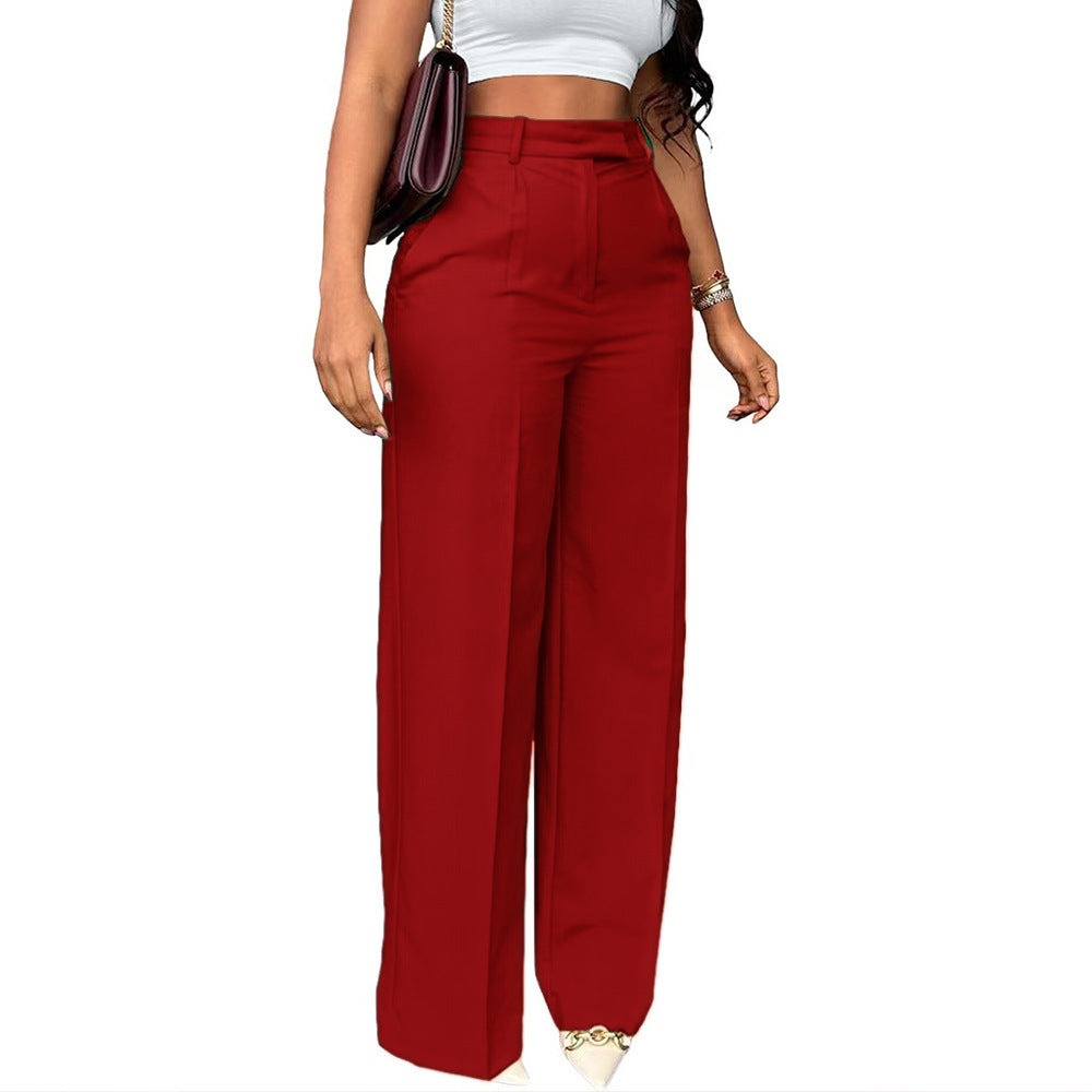 Professional high waist wide leg tailored pants, ideal office workwear & elegant fashion for women.