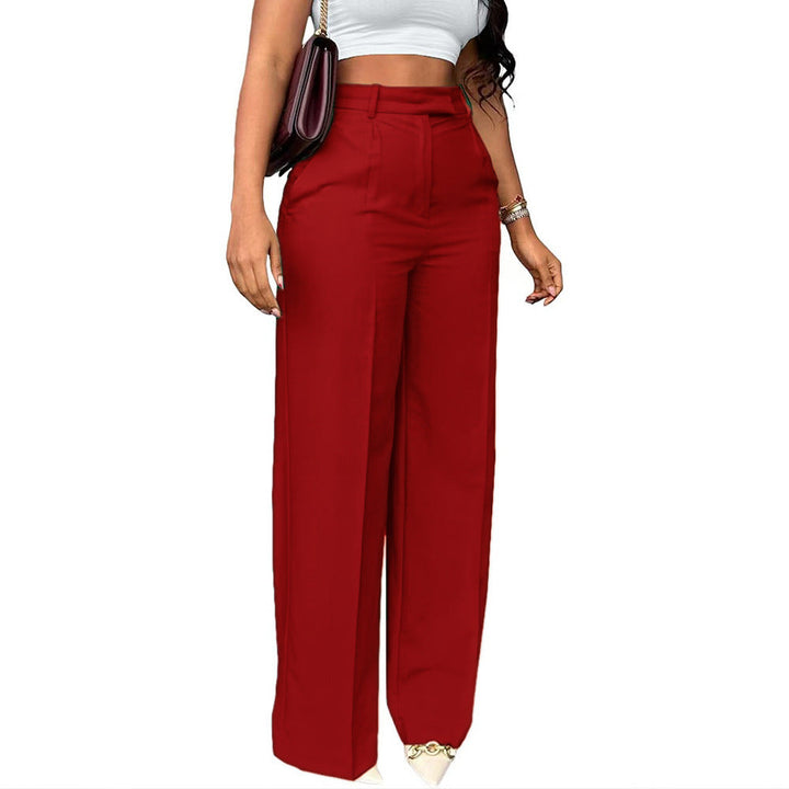 Professional high waist wide leg tailored pants, ideal office workwear & elegant fashion for women.