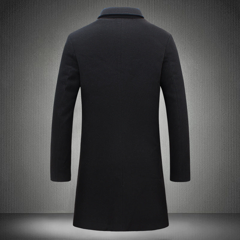 Chic women's structured long coat, ideal for elegant fashion & formal attire.