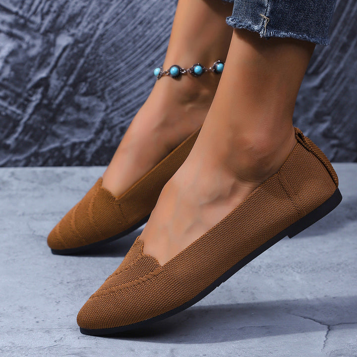Comfortable women's ballet flats, versatile for casual or formal wear. Elegant pointed toe slip-on shoes.