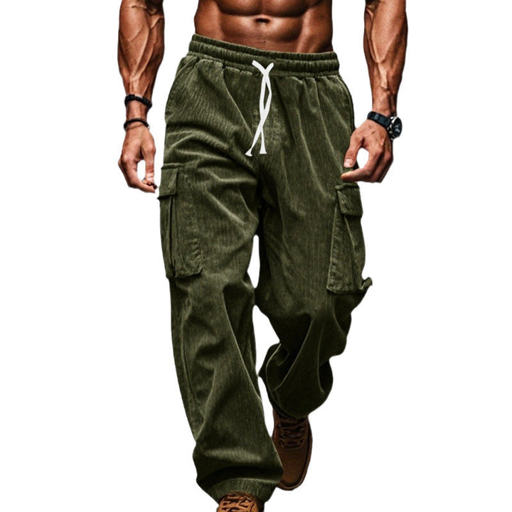 Stylish men's loose cargo trousers for casual wear, offering a comfortable relaxed fit and practical storage.