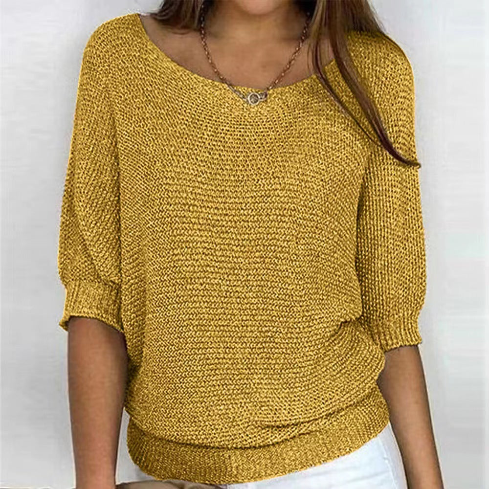 Comfortable women's pullover sweater, soft knit, long sleeve, a stylish top for fall & winter fashion.