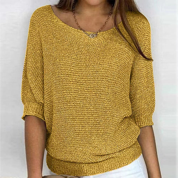 Comfortable women's pullover sweater, soft knit, long sleeve, a stylish top for fall & winter fashion.
