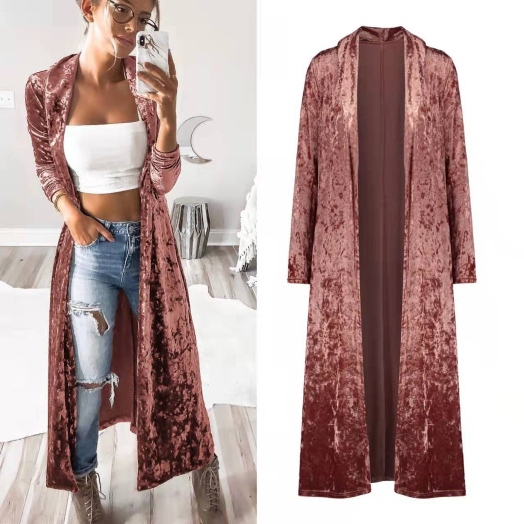 Versatile women's long open front duster coat, ideal for casual chic or day-to-night elegance.