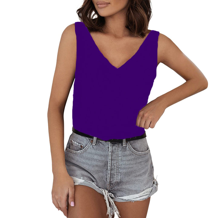 Everyday essential women's sleeveless V-neck top, ultimate summer comfort.
