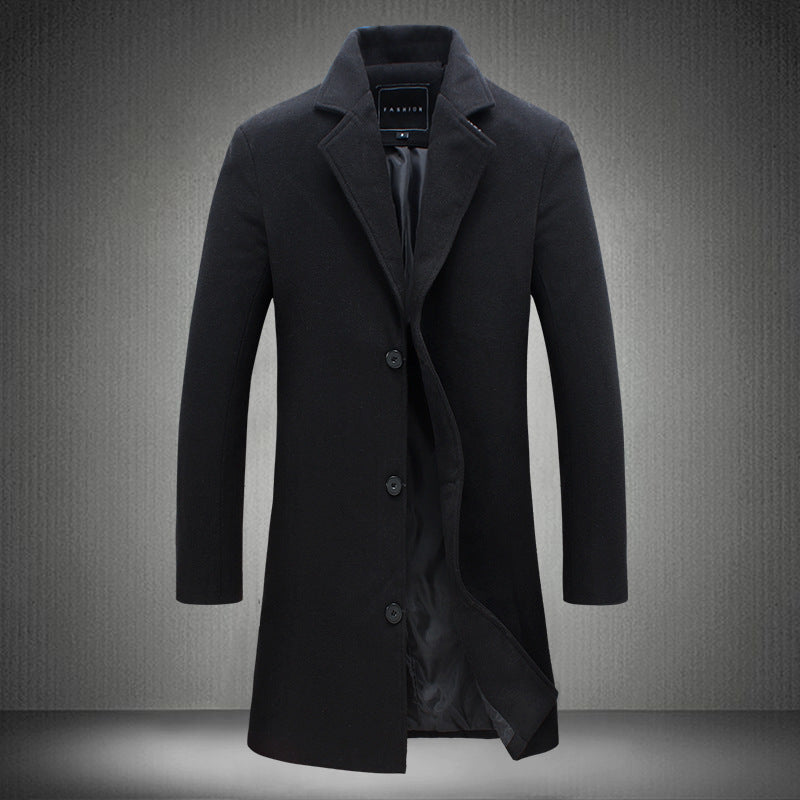Women's elegant structured long coat, perfect for winter & autumn style.
