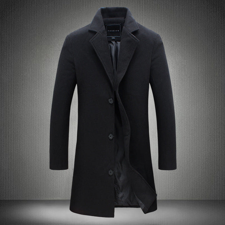 Women's elegant structured long coat, perfect for winter & autumn style.
