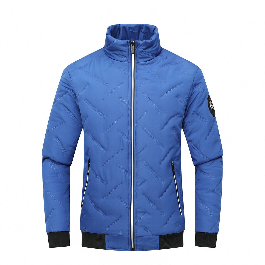 Men's fashion-forward slim fit quilted jacket. Perfect casual outerwear, offers stylish warmth for fall and winter.