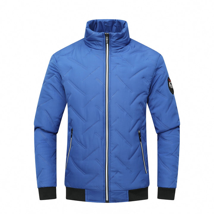 Men's fashion-forward slim fit quilted jacket. Perfect casual outerwear, offers stylish warmth for fall and winter.