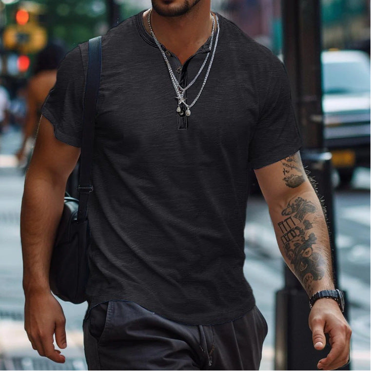 Soft knit short-sleeve polo for men, offering relaxed comfort and versatile casual fashion.