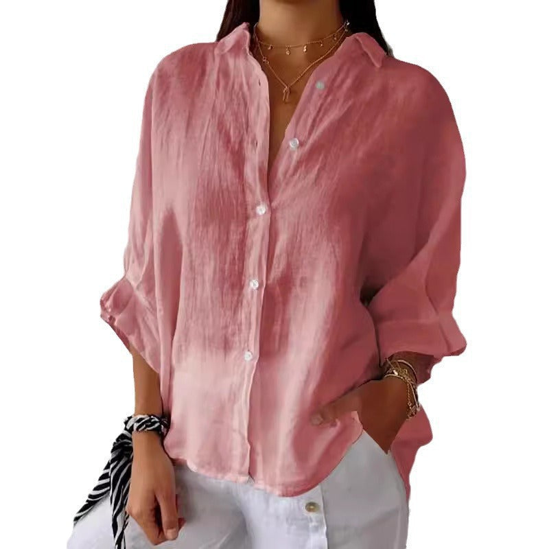 Comfortable women's light blouse with a loose fit, perfect for casual wear.