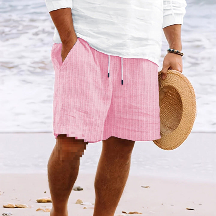Men's casual relaxed fit drawstring shorts with pockets, essential for comfortable summer fashion.