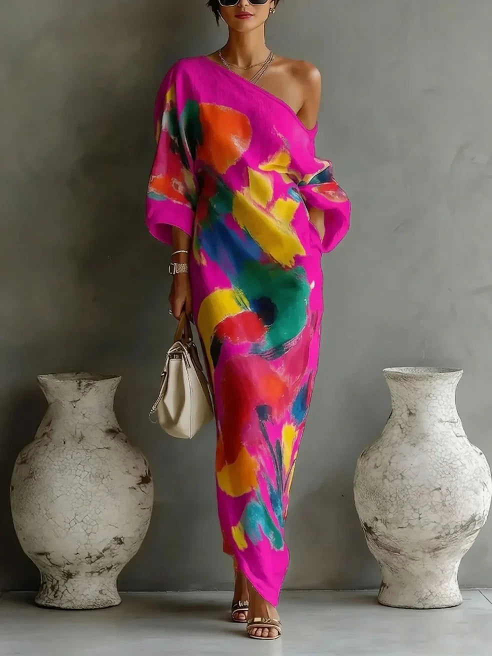 Effortless elegance with a Women's Flowing Penny Maxi Dress. Relaxed long summer dress, ideal for casual to party wear.