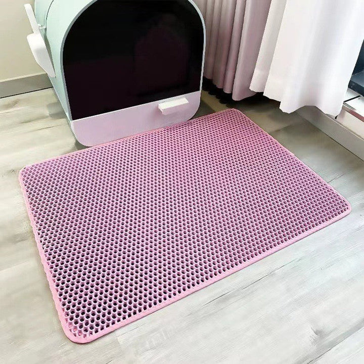 Multi-size cat litter trap mat for home hygiene. Keeps floors tidy, cleans paws. Waterproof, durable pet accessory.