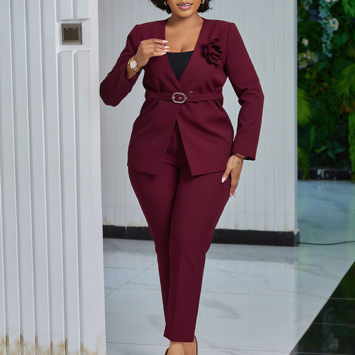 Versatile elegant women's blazer & pant set. Ideal for professional, business casual, or formal events.