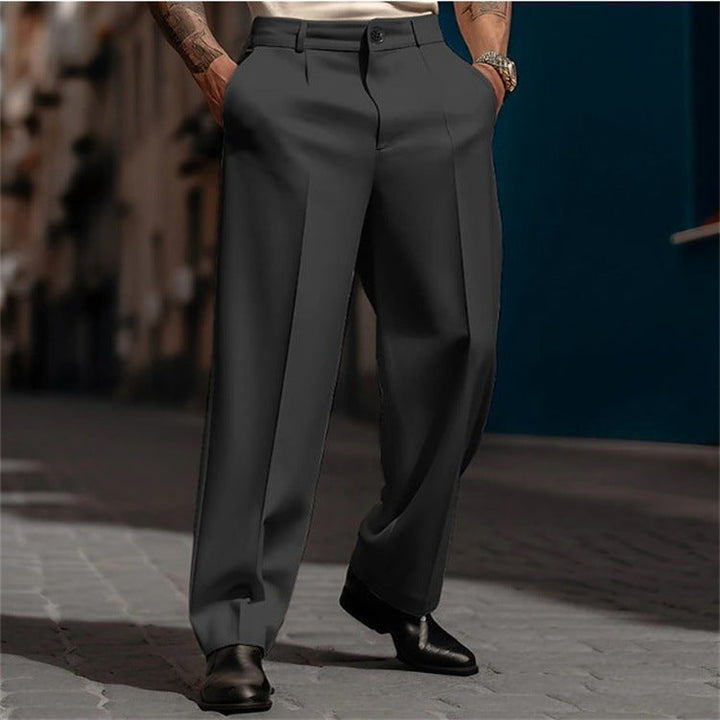 Men's formal wide-leg pants, high-waisted fit for a classic, sophisticated look.